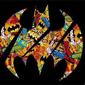DC Comics Batman Silhouette Logo Vintage Pattern 3DS (2011) Skin